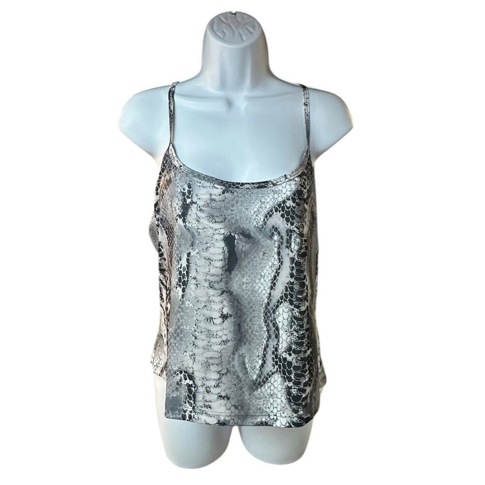 Gantos Y2K Snakeskin Print Cami Tank Top Spaghetti Strap Made USA XL